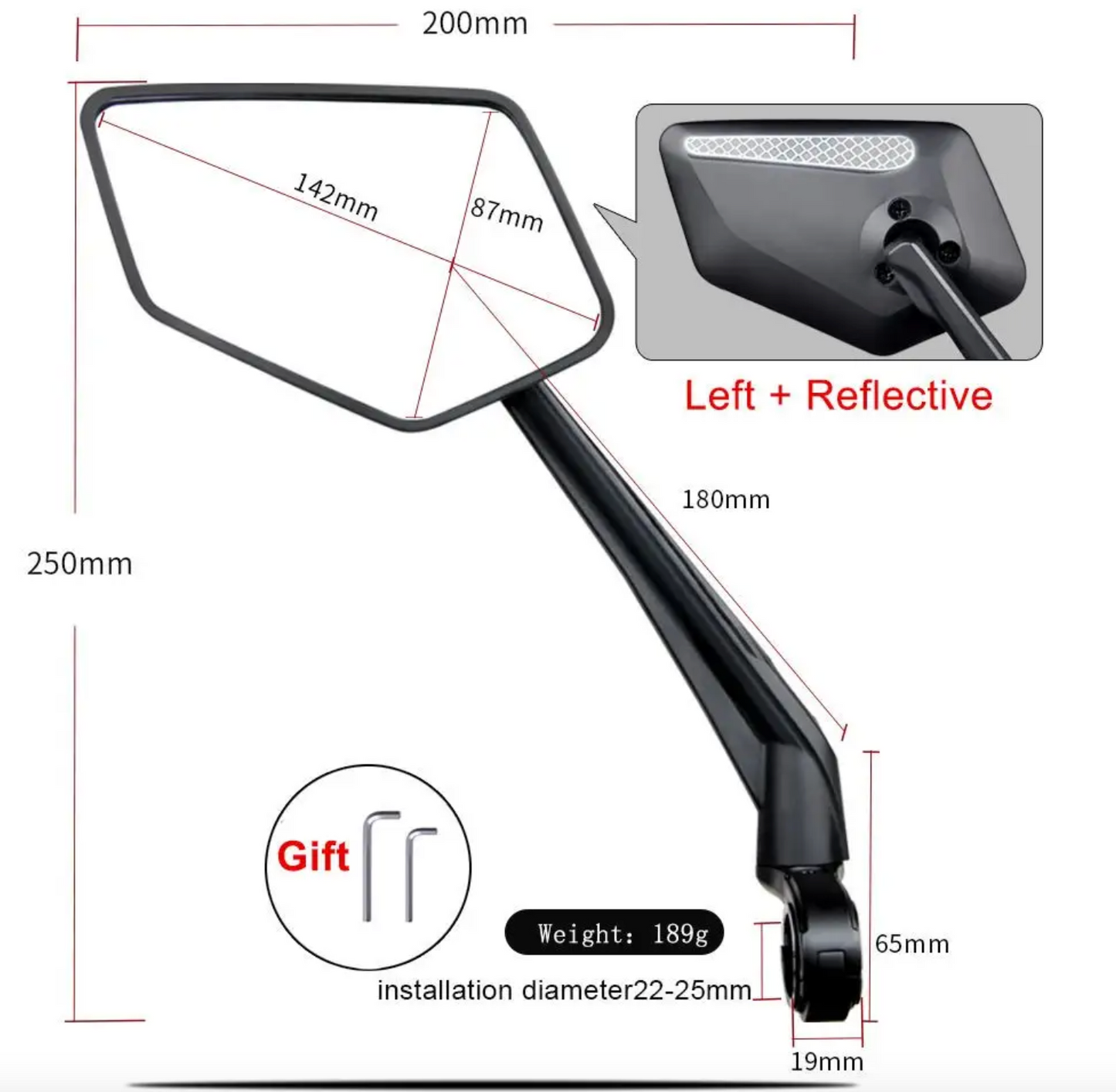 Bike Mirror RM-08 Left(pre-order)